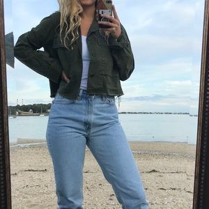 Green cropped jacket